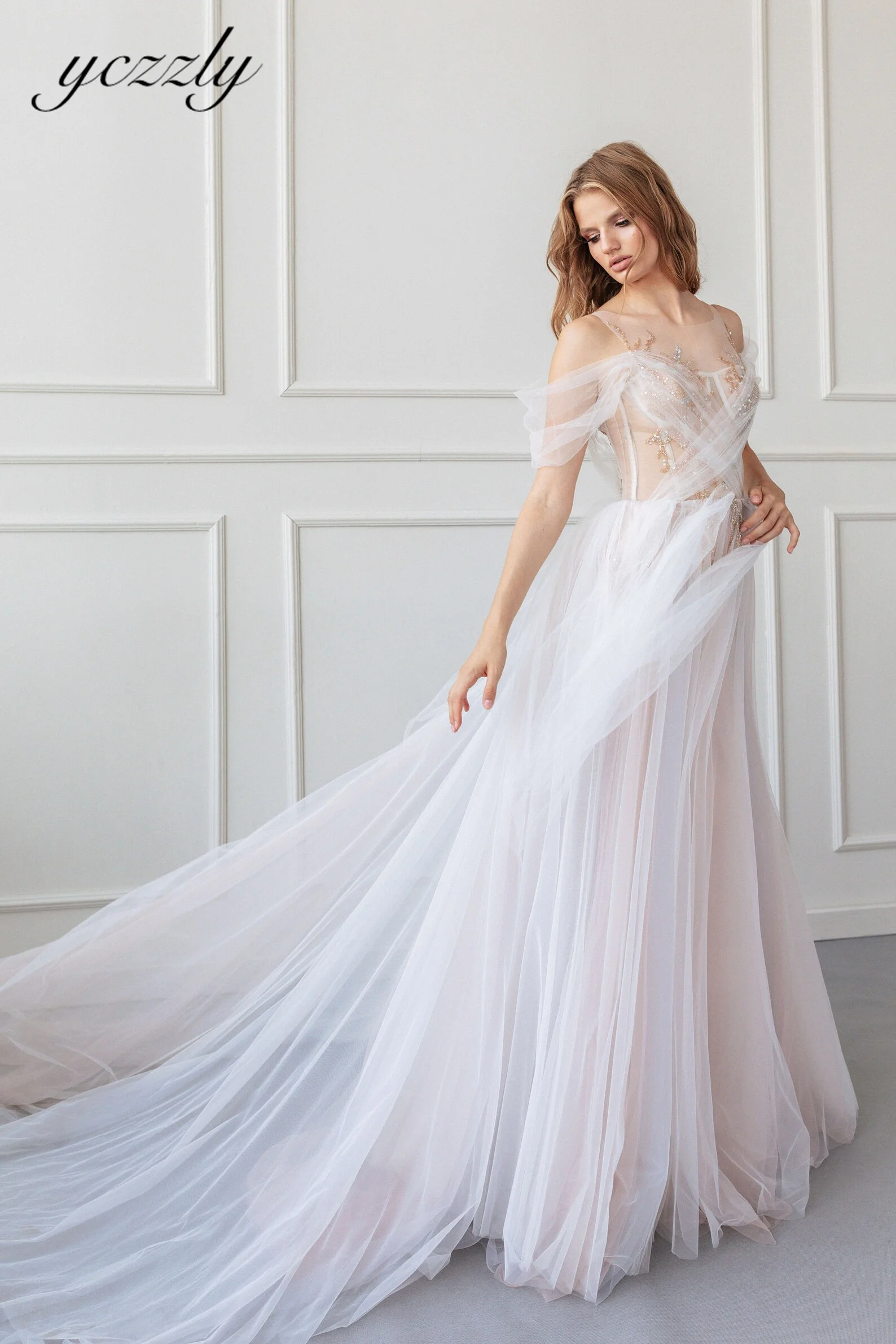 Yczzly Boho Wedding Dress Sexy Illusion Off-shoulder Beading Crystal Colorful Bridal Gown Long Coforful Abito Da Sposa YW12
Yczzly Boho Wedding Dress Sexy Illusion Off-shoulder Beading Crystal Colorful Bridal Gown Long Coforful Abito Da Sposa YW12