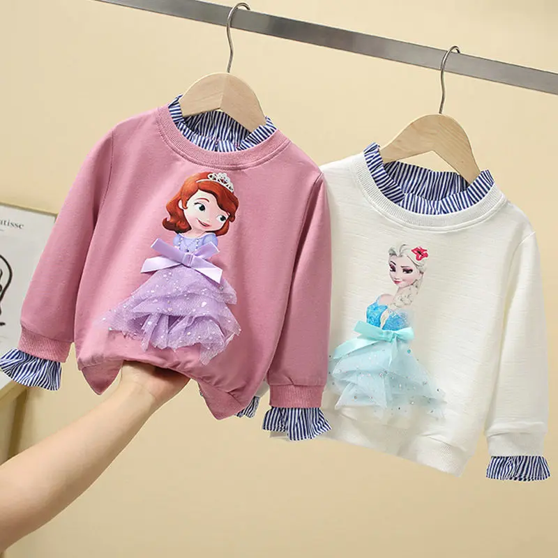 Одежда для девочек Disney, Эльза, Анна, весенне-осенний Детский свитер в полоску с мультяшным рисунком, футболка с длинным рукавом, детские топы...
Одежда для девочек Disney, Эльза, Анна, весенне-осенний Детский свитер в полоску с мультяшным рисунком, футболка с длинным рукавом, детские топы...