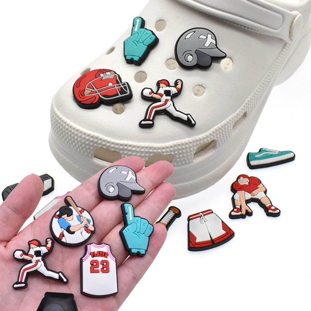 Hot Sale 1pcs PVC Baseball Sport Accessories for Crocs Charms Men Badge Women Sandals Buckle Kids Pins Shoes Decoration Jeans
Hot Sale 1pcs PVC Baseball Sport Accessories for Crocs Charms Men Badge Women Sandals Buckle Kids Pins Shoes Decoration Jeans