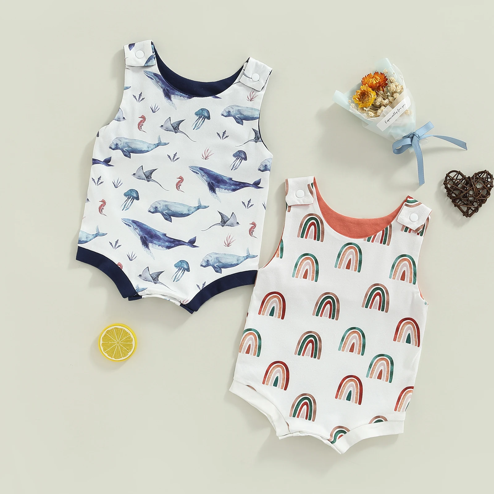 2022-04-12 Lioraitiin 0-18M Infant Baby Girls Summer Casual Romper Sleeveless O Neck Rainbow/Marine Life Print Playsuit
2022-04-12 Lioraitiin 0-18M Infant Baby Girls Summer Casual Romper Sleeveless O Neck Rainbow/Marine Life Print Playsuit