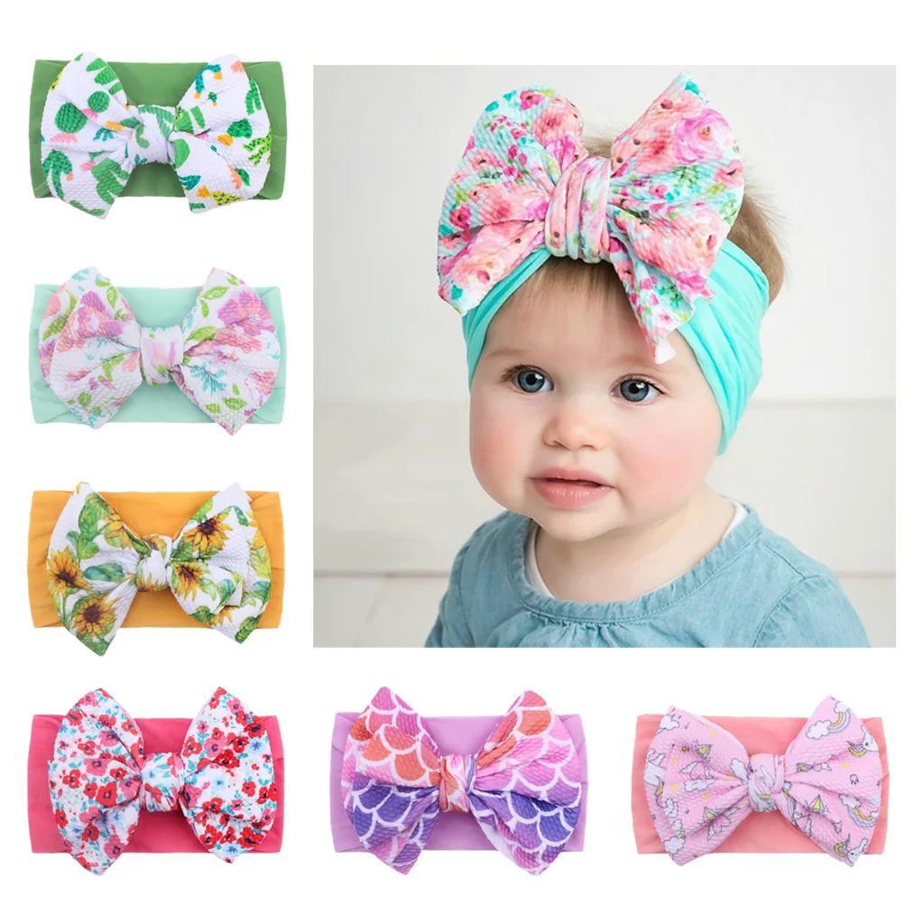 New Boho Elastic Printed Flower Kids Headband Newborn Infant Big Knot Bows Headwraps Baby Girls Headwear Cute Gifts Photo Props
New Boho Elastic Printed Flower Kids Headband Newborn Infant Big Knot Bows Headwraps Baby Girls Headwear Cute Gifts Photo Props