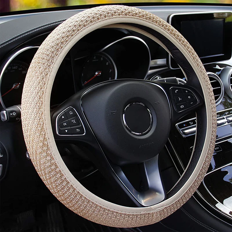 Universal Ice Silk Car Steering Wheel Cover Anti-Slip Breathable Car Styling Decoration Interior Accessories for Men and Women
Universal Ice Silk Car Steering Wheel Cover Anti-Slip Breathable Car Styling Decoration Interior Accessories for Men and Women