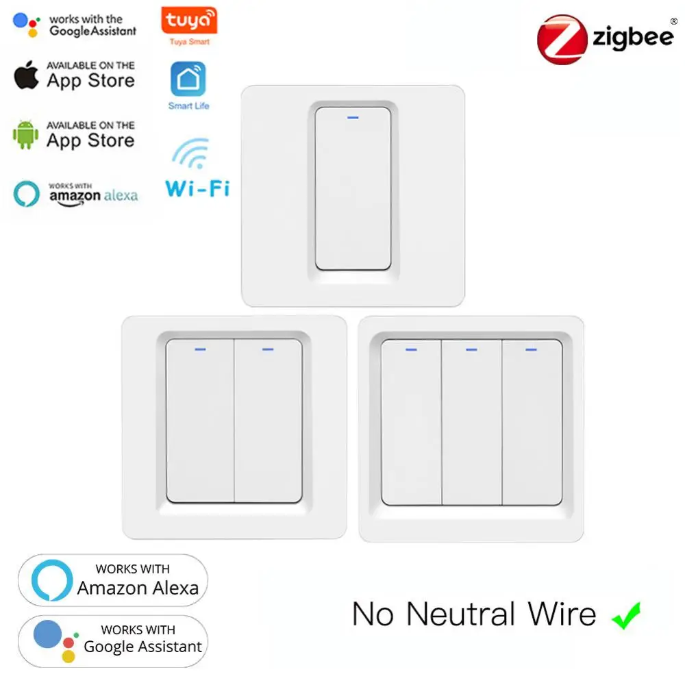 Умный кнопочный выключатель Zigbee, переключатель с 1/2/3 клавишами, без нейтрального провода, без конденсатора, магнитное фиксирующее реле евро...
Умный кнопочный выключатель Zigbee, переключатель с 1/2/3 клавишами, без нейтрального провода, без конденсатора, магнитное фиксирующее реле евро...