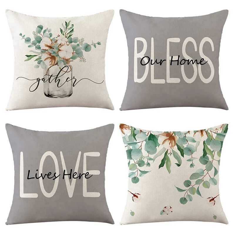 Spring Pillow Covers 18X18 Set Of 4 Spring Decorations Farmhouse Throw Pillows Eucalyptus Spring Cushion Cover For Couch
Spring Pillow Covers 18X18 Set Of 4 Spring Decorations Farmhouse Throw Pillows Eucalyptus Spring Cushion Cover For Couch