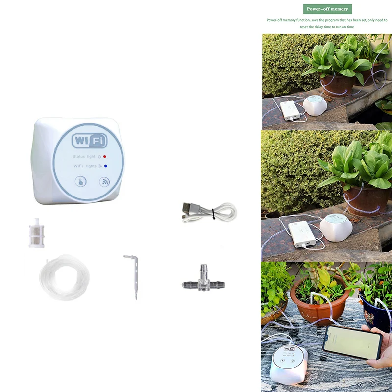 Garden Wifi Control Watering Device Automatic Drip Irrigation System Set Home Smart Plant Irrigation Watering Timer
Garden Wifi Control Watering Device Automatic Drip Irrigation System Set Home Smart Plant Irrigation Watering Timer
