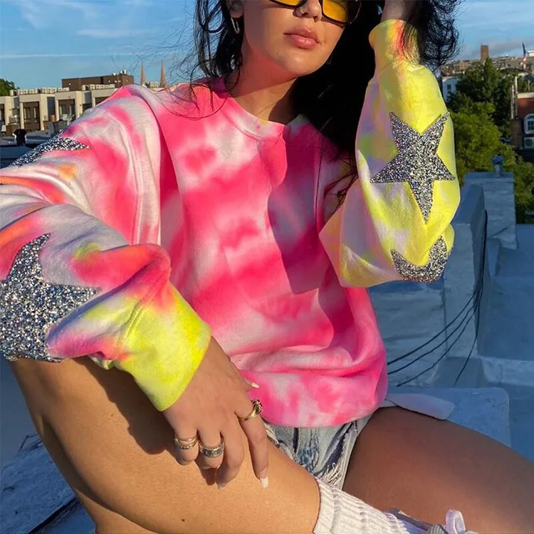 2023 New Women Casual Tie Dye Printing Crewneck Harajuku Sweatshirt Loose Streetwear Y2k Long Sleeve Hoodies Plus Size Clothing
2023 New Women Casual Tie Dye Printing Crewneck Harajuku Sweatshirt Loose Streetwear Y2k Long Sleeve Hoodies Plus Size Clothing