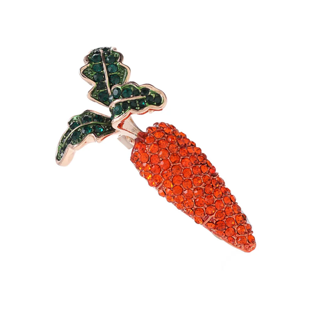 

2PCS Lovely Carrot Brooches Alloy Carrot Rhinestones Brooch Pin Mini Coat Decorative Breastpin Stylish Jewelry Accessories for