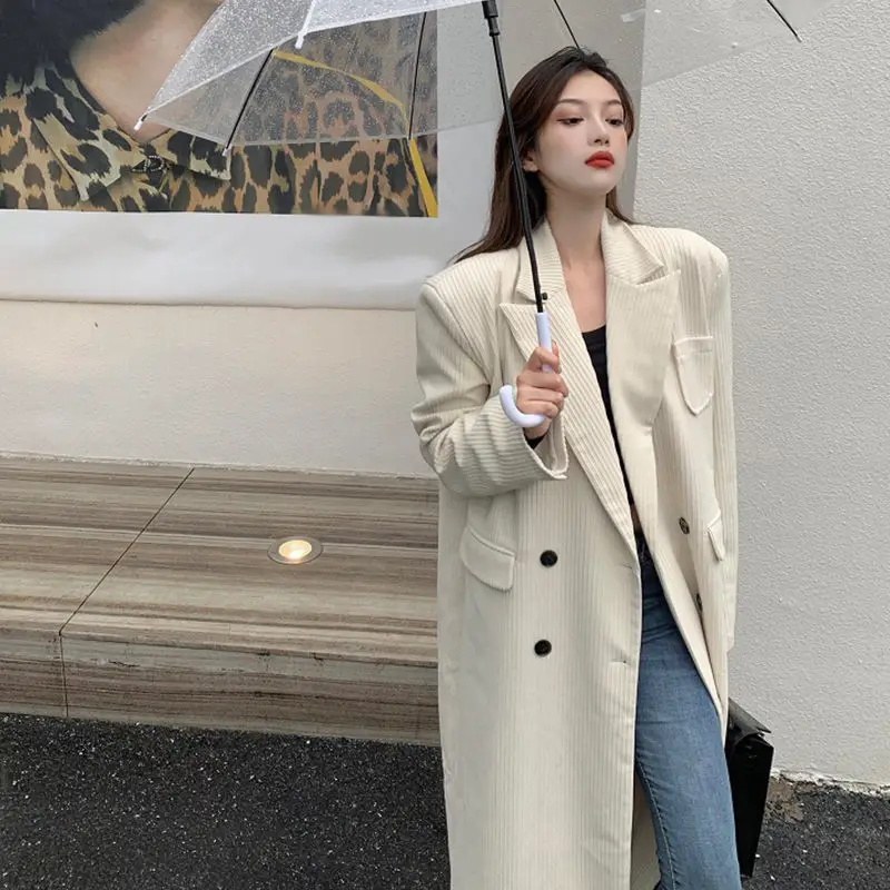 Corduroy Coat Women's Mid-Length Woolen Suit Jacket Autumn And Winter Retro Loose Temperament Thickened Blazer Windbreaker h1903
Corduroy Coat Women's Mid-Length Woolen Suit Jacket Autumn And Winter Retro Loose Temperament Thickened Blazer Windbreaker h1903