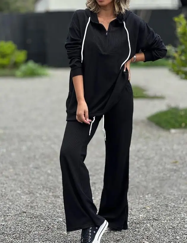 Womens Fashion Y2K Clothing Two Piece Sets 2023 Autumn Winter Spring Casual Zipper Design Hooded Top & Flared Pants Set
Womens Fashion Y2K Clothing Two Piece Sets 2023 Autumn Winter Spring Casual Zipper Design Hooded Top & Flared Pants Set