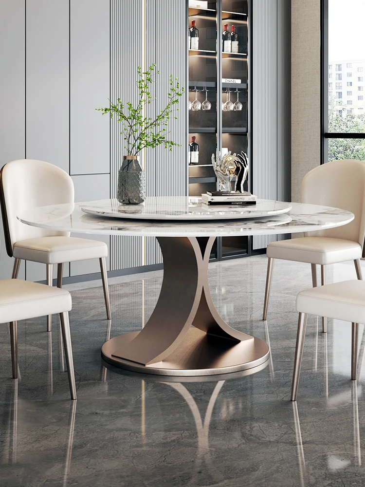 Italian imported rock plate table modern simple light luxury high-end bright circular rotary household round table
Italian imported rock plate table modern simple light luxury high-end bright circular rotary household round table