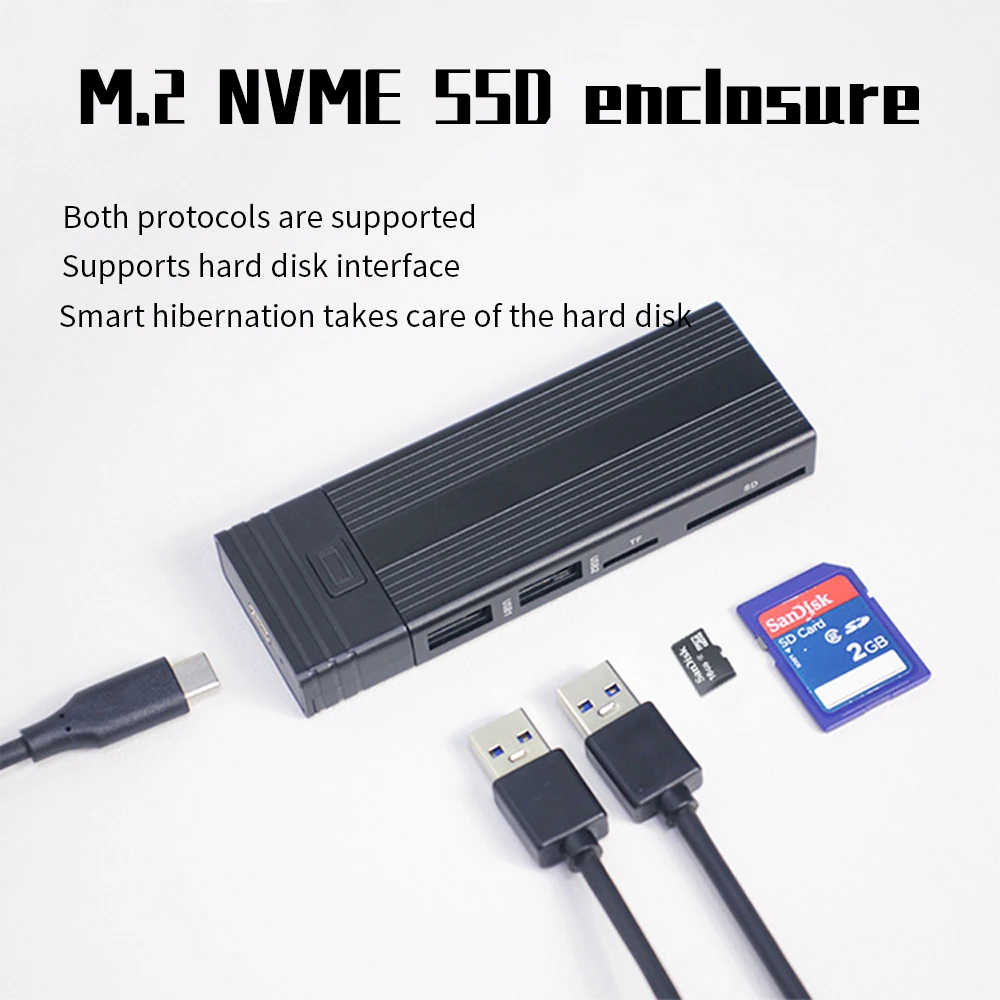 Док-станция для жёстких дисков с двумя USB-портами и поддержкой M.2 NVMe SATA SSD
Док-станция для жёстких дисков с двумя USB-портами и поддержкой M.2 NVMe SATA SSD