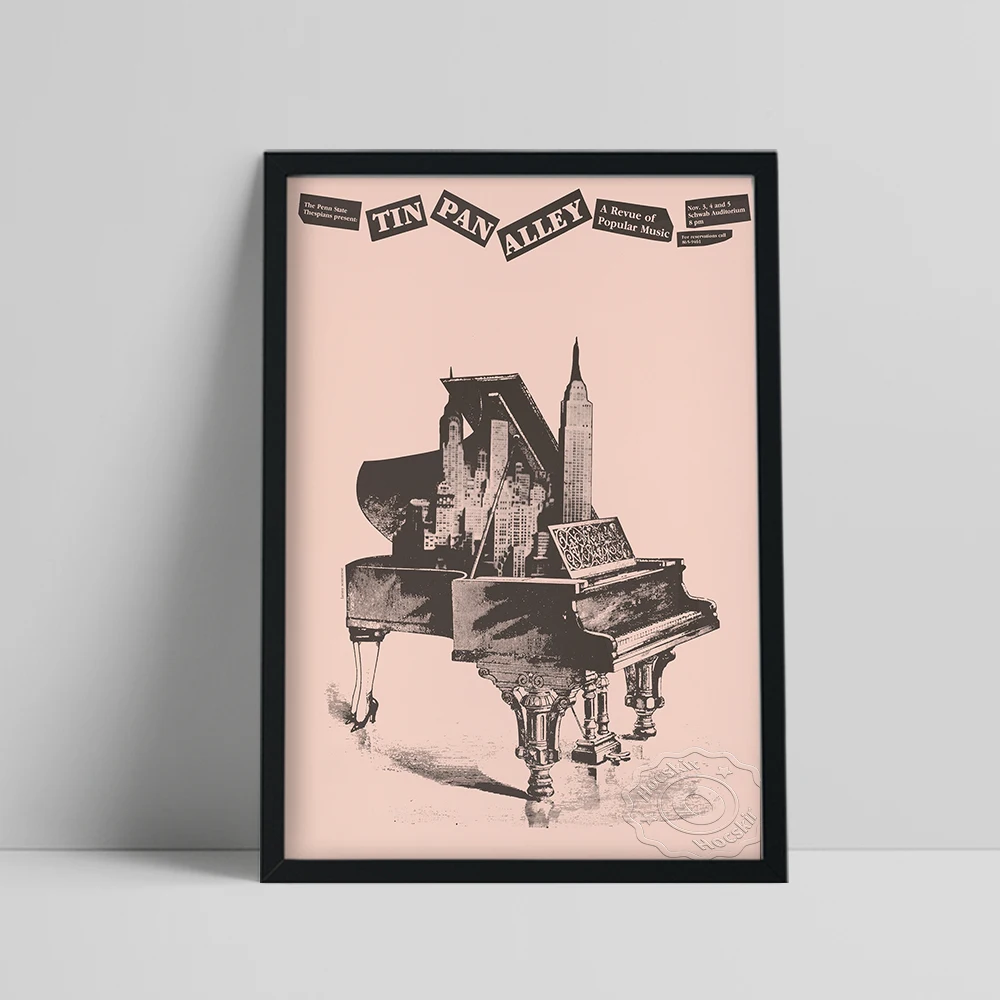 Tin Pan Alley Poster Revue Popular Music Vintage Art Prints Black White Piano Canvas Painting Bedroom Home Decor Wall Stickers
Tin Pan Alley Poster Revue Popular Music Vintage Art Prints Black White Piano Canvas Painting Bedroom Home Decor Wall Stickers