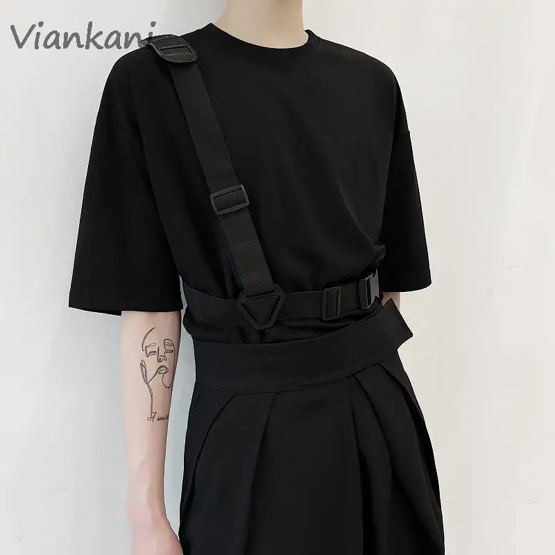Men T-shirts Summer Korean Personality Cargo Bandage Design T-shirt 2022 New Fashion Loose O-neck Solid Streetwear Male T-shirts
Men T-shirts Summer Korean Personality Cargo Bandage Design T-shirt 2022 New Fashion Loose O-neck Solid Streetwear Male T-shirts