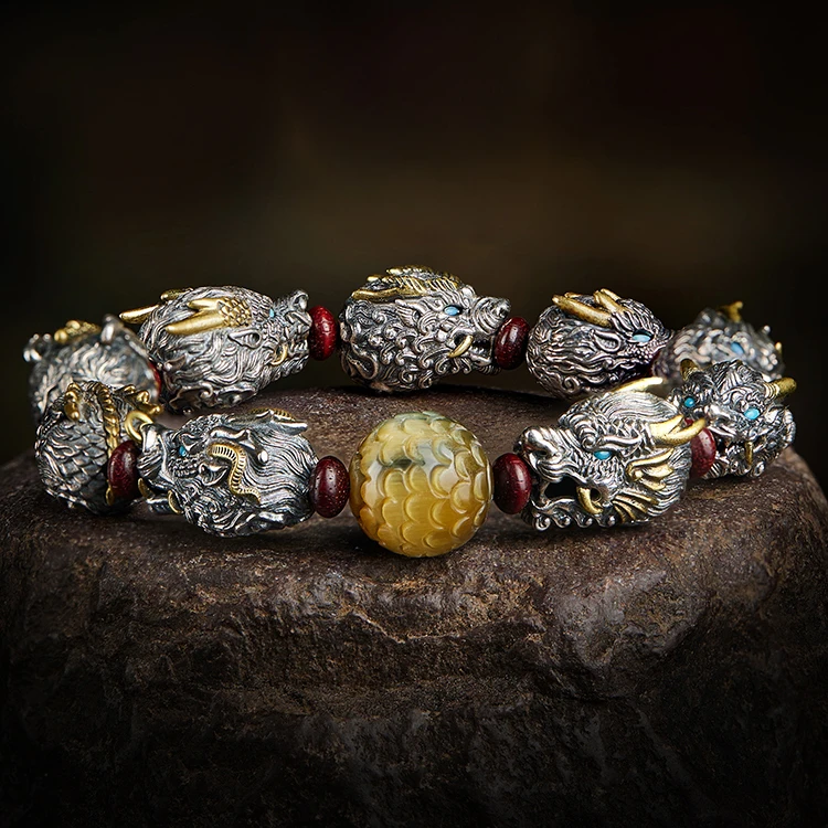 TS Guochao Longsheng Nine Sons Bracelet Men Playing Prisoner Niu Jiezhen Chinese Style Dragon Scale Bead Bracelet Women Jewelry
TS Guochao Longsheng Nine Sons Bracelet Men Playing Prisoner Niu Jiezhen Chinese Style Dragon Scale Bead Bracelet Women Jewelry