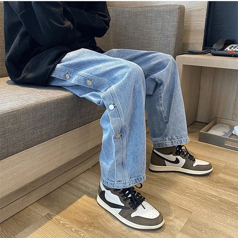 Fashion Hipster Baggy Jeans Men's Single Breasted Design Straight Denim Trousers Handsome Male Casual Wide Leg Cowboys Pants
Fashion Hipster Baggy Jeans Men's Single Breasted Design Straight Denim Trousers Handsome Male Casual Wide Leg Cowboys Pants