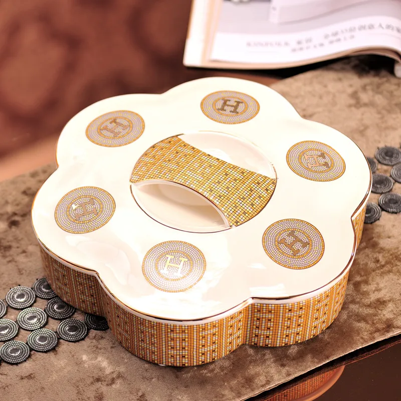 European Style Living Room Luxury Dried Fruit Plate Fruit Plate Wedding Nut Snack Candy Box Creative Dried Fruit Box Lattice Wit
European Style Living Room Luxury Dried Fruit Plate Fruit Plate Wedding Nut Snack Candy Box Creative Dried Fruit Box Lattice Wit