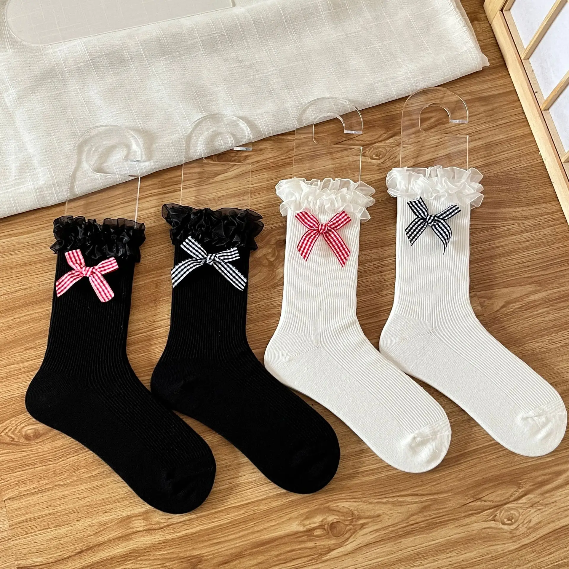 Lolita Frilly Ruffle Girls Thin Socks Solid Color Mesh Lace Socks Women JK Japanese Style Sweet Girls Cute Bowknot Long Socks
Lolita Frilly Ruffle Girls Thin Socks Solid Color Mesh Lace Socks Women JK Japanese Style Sweet Girls Cute Bowknot Long Socks