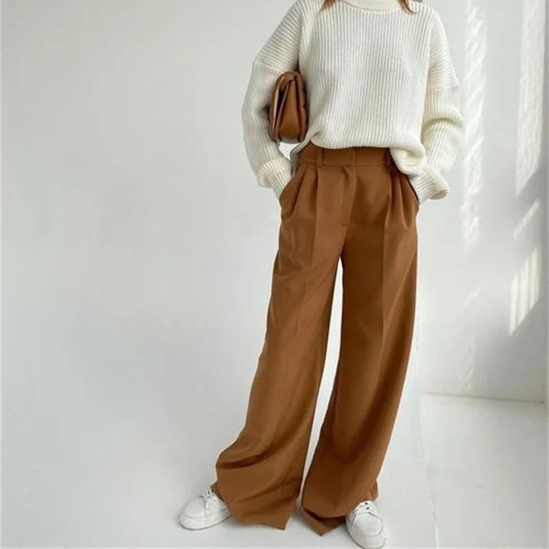 Fashion Women High Waist OL Work Wide Leg Trousers Elegant Spring Pants 2022 Summer Solid Pantalon Casual Long Palazzo
Fashion Women High Waist OL Work Wide Leg Trousers Elegant Spring Pants 2022 Summer Solid Pantalon Casual Long Palazzo