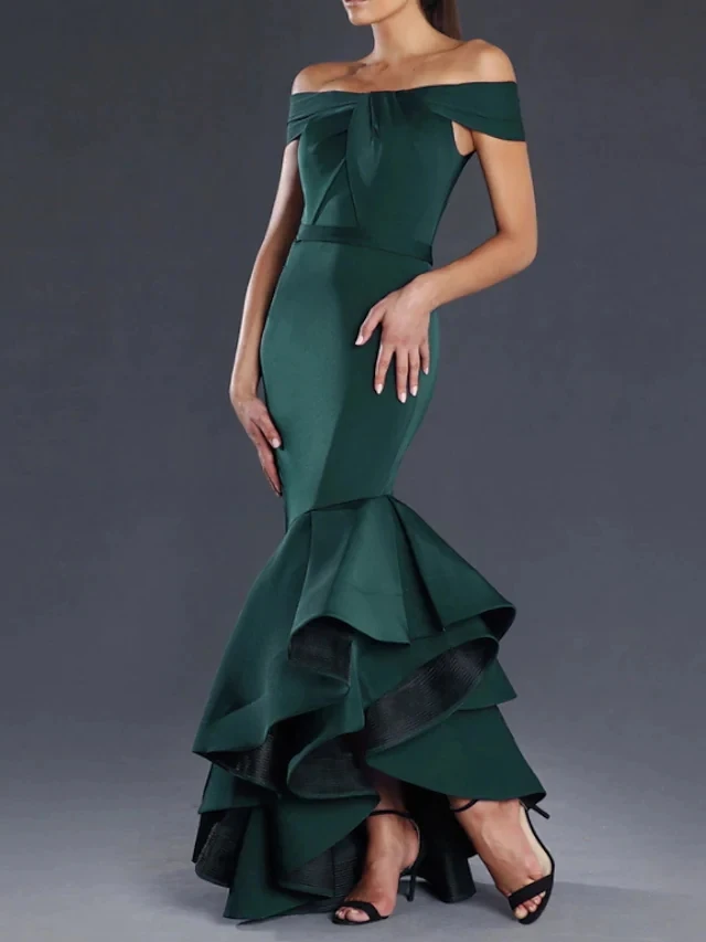 Elegant Long Off Shoulder Mermaid Evening Dresses Sleeveless Asymmetrical Satin Prom Valentine's Day Dress with Sleek Ruffles
Elegant Long Off Shoulder Mermaid Evening Dresses Sleeveless Asymmetrical Satin Prom Valentine's Day Dress with Sleek Ruffles