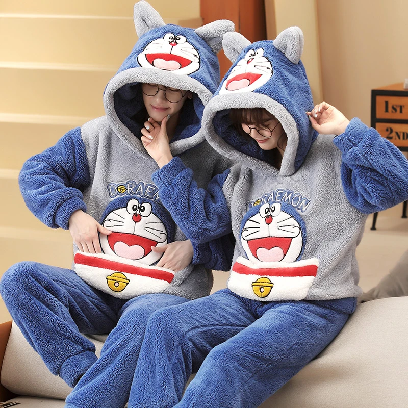 Anime Doraemon Winter Couple Pajamas Set Thicken Women Men Pajama Sleepwear Korean Loose Lovers Adult Homewear Hoodies Pyjamas
Anime Doraemon Winter Couple Pajamas Set Thicken Women Men Pajama Sleepwear Korean Loose Lovers Adult Homewear Hoodies Pyjamas