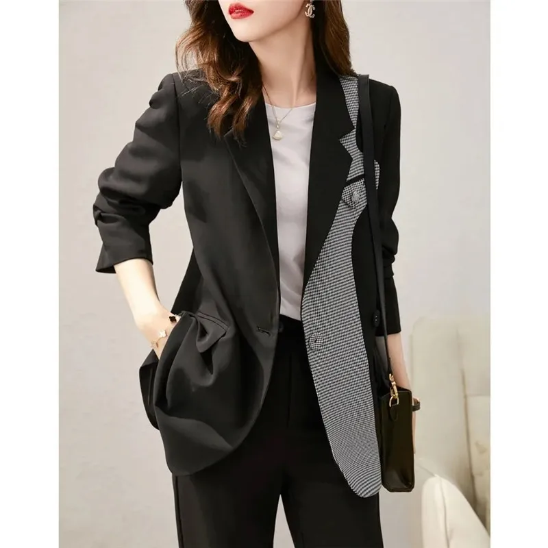 Women's Jacket 2022 Spring Autumn New Patchwork Fashion Temperament Suit Coat Top French Vintage Elegant Blazers Female Clothing
Women's Jacket 2022 Spring Autumn New Patchwork Fashion Temperament Suit Coat Top French Vintage Elegant Blazers Female Clothing