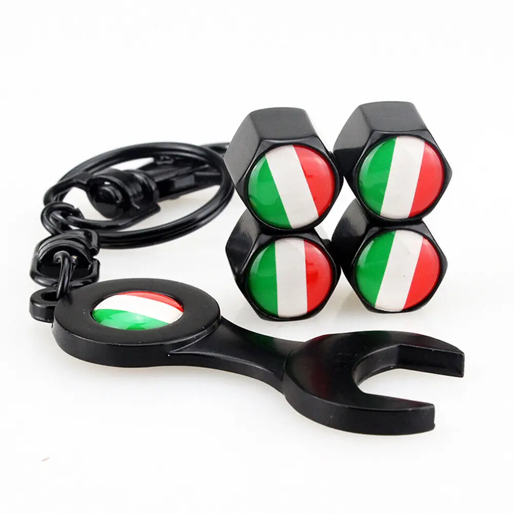 5pcs Italy Flag Black Car Tire Air Valve Stem Caps Key Ring KeyChain Universal Accessories
5pcs Italy Flag Black Car Tire Air Valve Stem Caps Key Ring KeyChain Universal Accessories