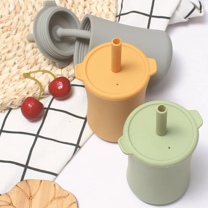 Silica Gel Children Cup With Straw Training Drinking Cup Soft Anti-falling Straw Cup
Silica Gel Children Cup With Straw Training Drinking Cup Soft Anti-falling Straw Cup