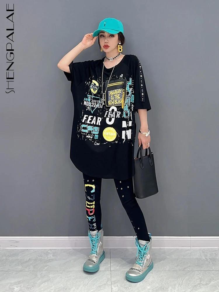 SHENGPALAE Fashion Women 2 Pcs Sets Letter Printed O-neck Half Sleeve Casual Loose T-shirt Slim Leggings Summer 2023 New 5R4117
SHENGPALAE Fashion Women 2 Pcs Sets Letter Printed O-neck Half Sleeve Casual Loose T-shirt Slim Leggings Summer 2023 New 5R4117