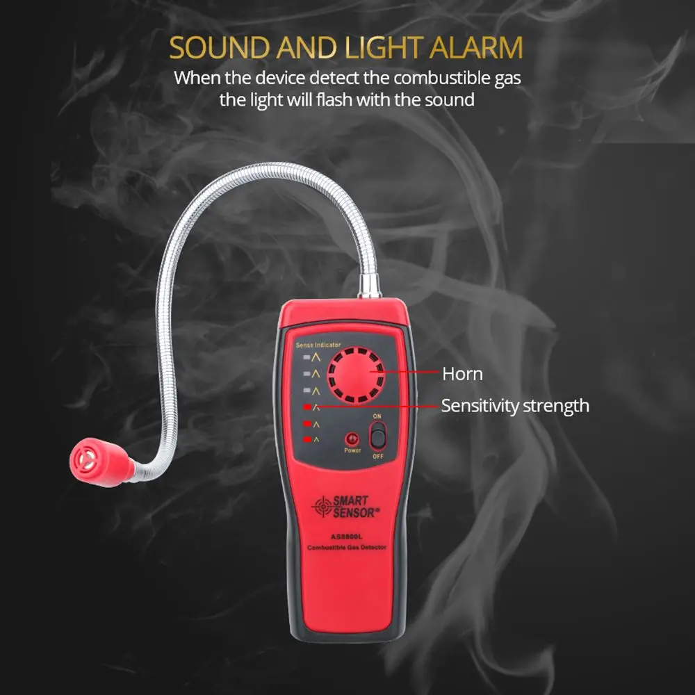 Gas Analyzer Combustible gas detector port flammable natural gas Leak Location Determine meter Tester Sound Light Alarm AS8800L
Gas Analyzer Combustible gas detector port flammable natural gas Leak Location Determine meter Tester Sound Light Alarm AS8800L