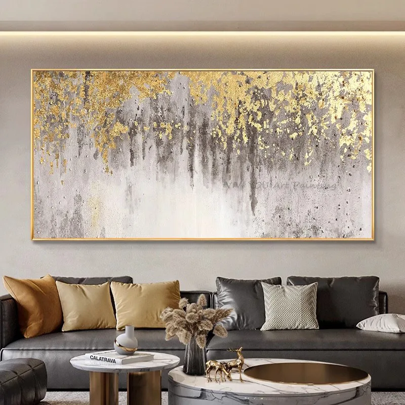 Handmade Art Wall Pictures For Home Decoration Hand Drawn Canvas Oil Painting Custom Abstract Gold Foil Picture For Living Room
Handmade Art Wall Pictures For Home Decoration Hand Drawn Canvas Oil Painting Custom Abstract Gold Foil Picture For Living Room