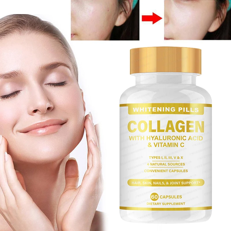 2 Bottle 120 Pills Skin Whitening Collagen Pills Vitamin C Whitening Wrinkle Prevention Hair Skin Nail Joint Support
2 Bottle 120 Pills Skin Whitening Collagen Pills Vitamin C Whitening Wrinkle Prevention Hair Skin Nail Joint Support