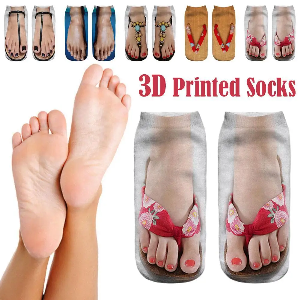 Creative Funny 3D Print Socks Slippers Sandals Pattern Cute Cotton Low Short Soft Ankle Beach Socks Fashionable Women Gift
Creative Funny 3D Print Socks Slippers Sandals Pattern Cute Cotton Low Short Soft Ankle Beach Socks Fashionable Women Gift