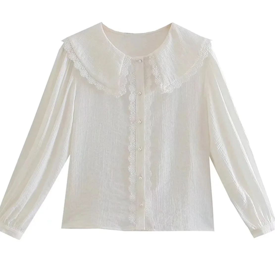 Dave&Di Indie Folk Vintage Cotton Lace Splicing Pearls Buttons Casual Shirt Fashion ELegant Blouse Women Tops
Dave&Di Indie Folk Vintage Cotton Lace Splicing Pearls Buttons Casual Shirt Fashion ELegant Blouse Women Tops
