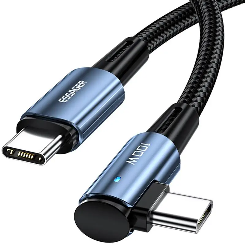 USB C Cable To USB C USB C To USB C Cable Fast Charging Right Angle PD100W 5A C To C Type Fast Charge Cable For Most Type-C 
USB C Cable To USB C USB C To USB C Cable Fast Charging Right Angle PD100W 5A C To C Type Fast Charge Cable For Most Type-C