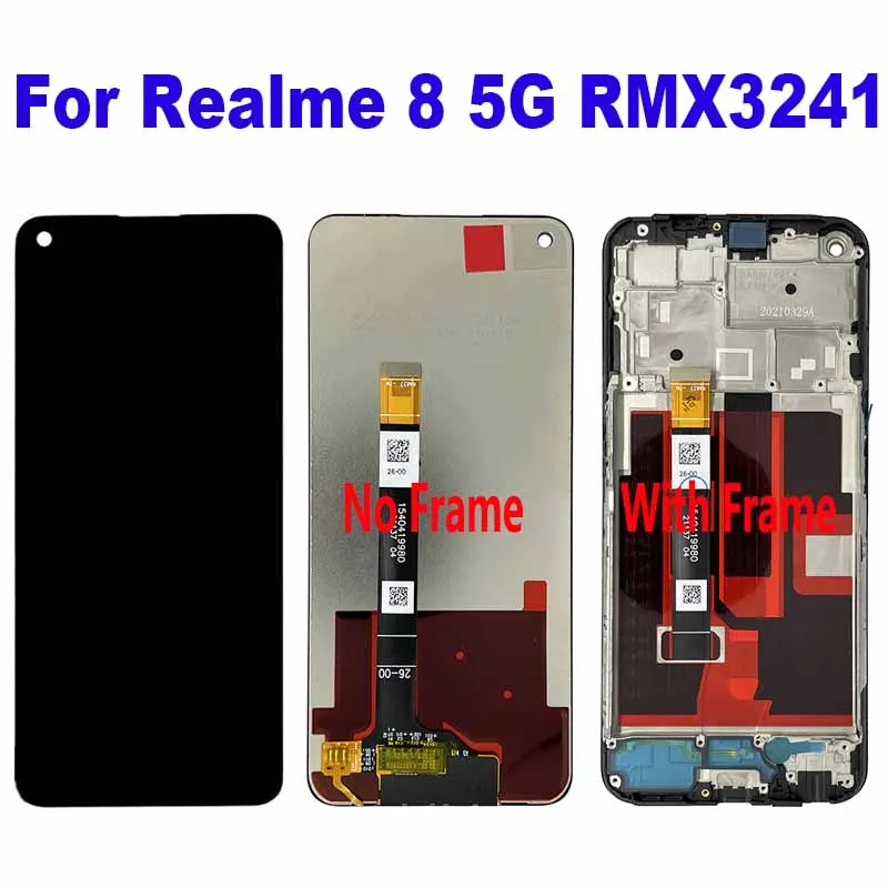 Для Realme 8 5G RMX 3241 ЖК-дисплей дигитайзер сенсорного экрана в сборе сменный