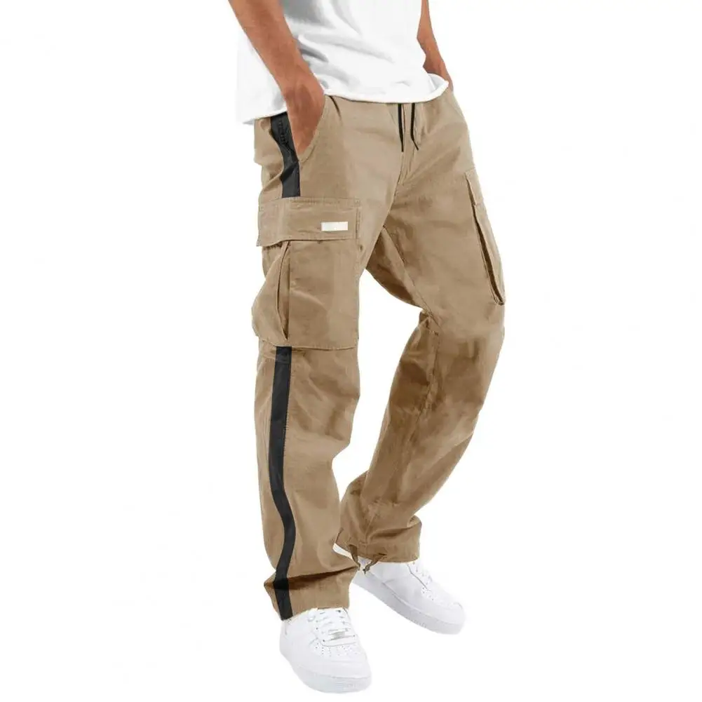 Men Cargo Pants Striped Contrast Color Multi Pockets Loose Deep Crotch Match Top Elastic Waist Full Length Men Trousers
Men Cargo Pants Striped Contrast Color Multi Pockets Loose Deep Crotch Match Top Elastic Waist Full Length Men Trousers