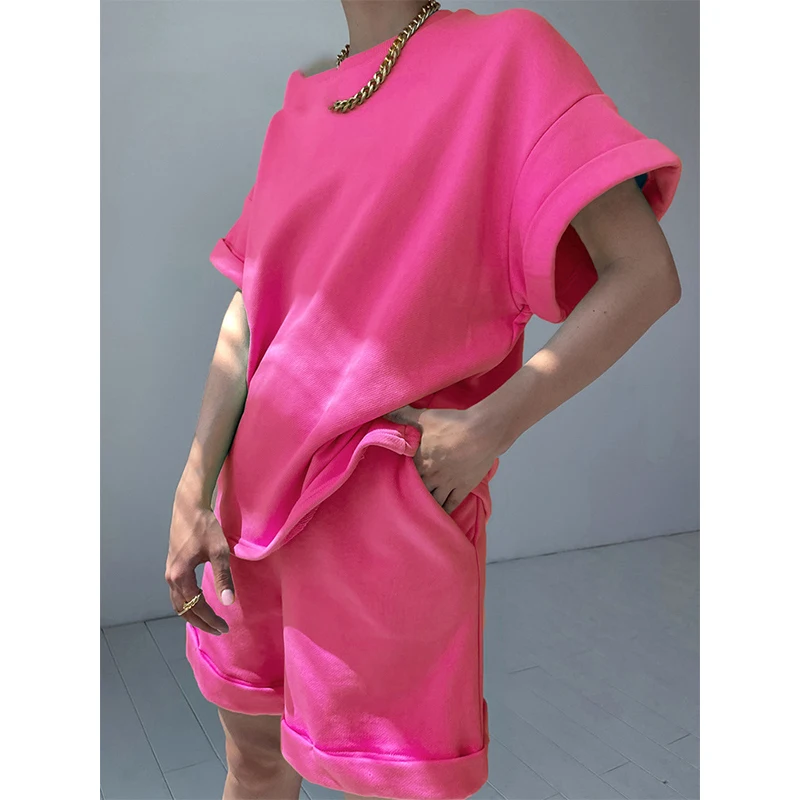 2022 Summer Tracksuit Women Loose Two Piece Sets Short Sleeve T-Shirt& Elastic Waist Shorts Female Outfits Green O-Neck Tops
2022 Summer Tracksuit Women Loose Two Piece Sets Short Sleeve T-Shirt& Elastic Waist Shorts Female Outfits Green O-Neck Tops