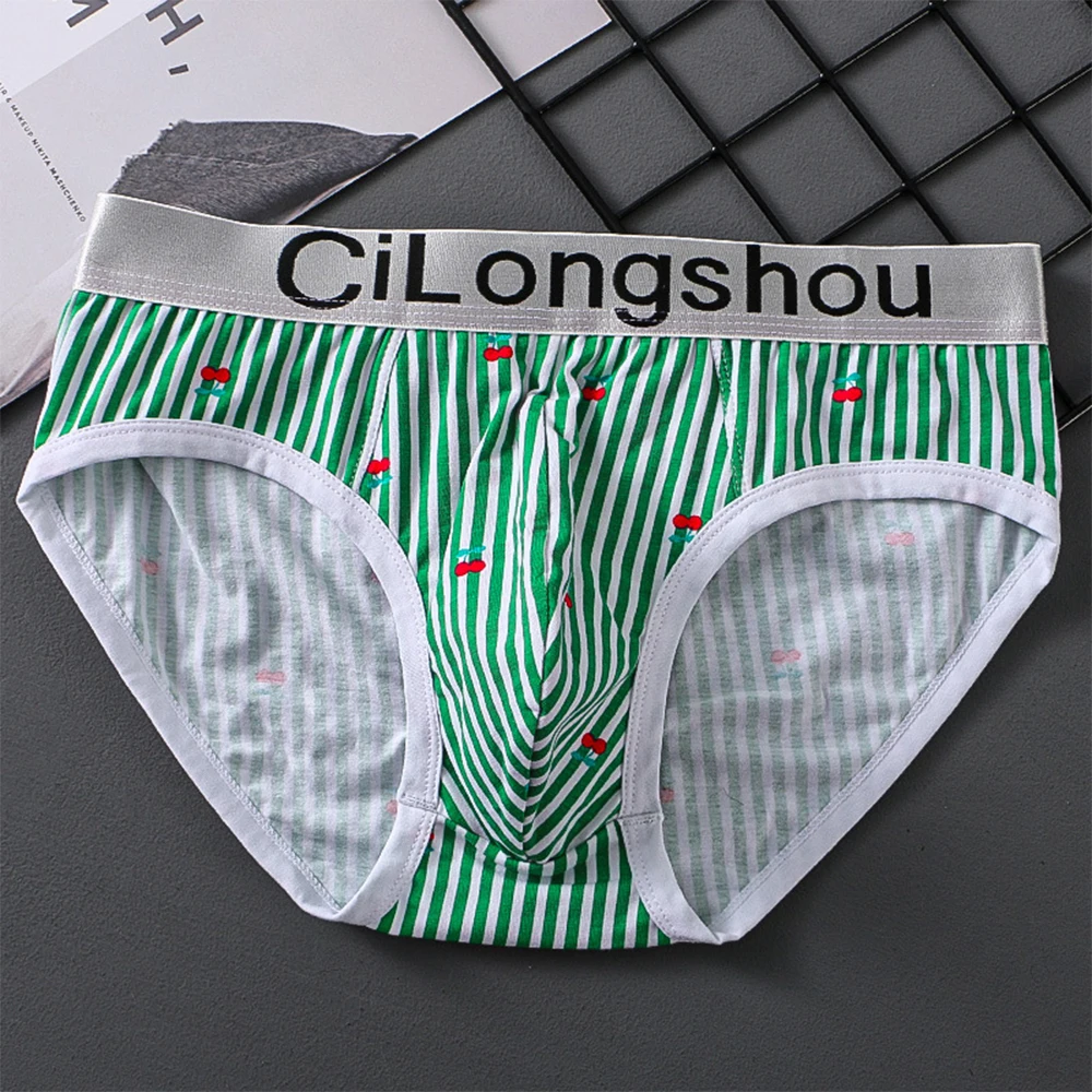 Men Sexy U Convex Pouch Briefs Cotton Underwear Printed Stripe Scrotum Bulge Panties Undies Elastic Breathable Male Underpants
Men Sexy U Convex Pouch Briefs Cotton Underwear Printed Stripe Scrotum Bulge Panties Undies Elastic Breathable Male Underpants