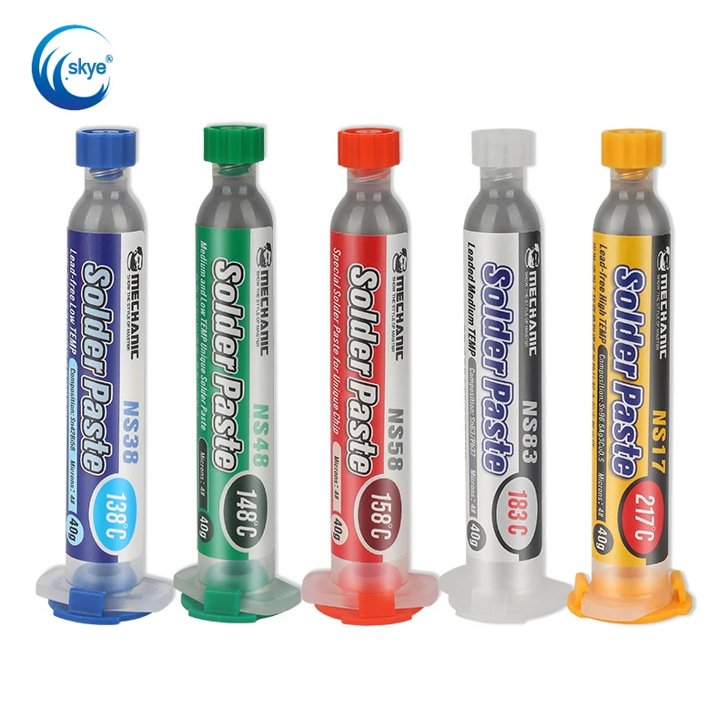 MECHANIC NS38 138 Lead-Free Soldering Paste Low Temperature Environmental Protection Patch Melting Point Syringe Solder Paste
MECHANIC NS38 138 Lead-Free Soldering Paste Low Temperature Environmental Protection Patch Melting Point Syringe Solder Paste