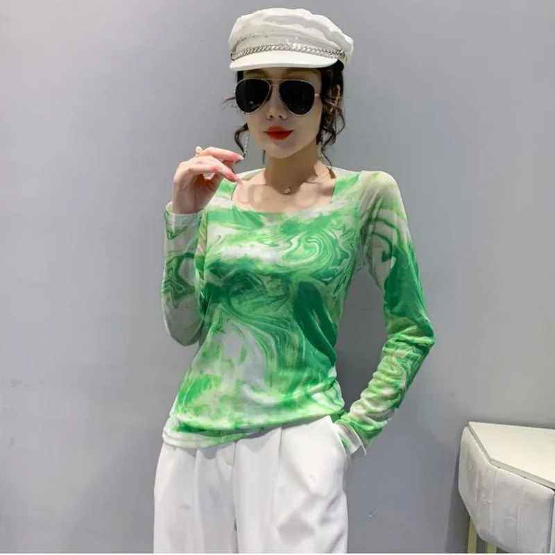 #5854 Сетчатая футболка с принтом Tie Dye, женская сексуальная Базовая короткая футболка с квадратным воротником, женская тонкая футболка в Коре...
#5854 Сетчатая футболка с принтом Tie Dye, женская сексуальная Базовая короткая футболка с квадратным воротником, женская тонкая футболка в Коре...