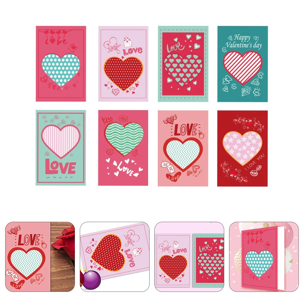 8pcs Heart-shaped Design Cards Blessing Cards Valentine's Day Gift Cards Greeting Cards Wedding Greeting Cards
8pcs Heart-shaped Design Cards Blessing Cards Valentine's Day Gift Cards Greeting Cards Wedding Greeting Cards
