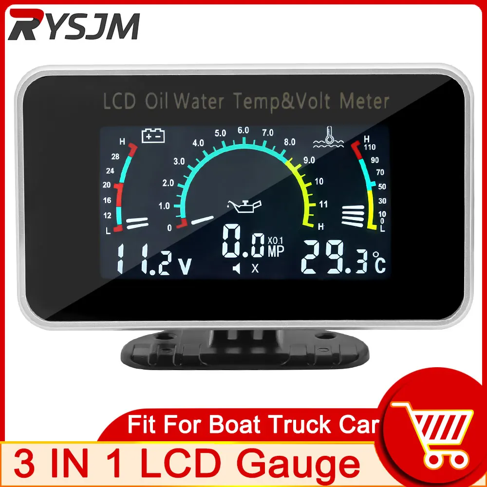 Манометр масла + датчик температуры воды + датчик напряжения 3 в 1, ЖК-манометр с датчиками давления 1/8 NPT, температура автомобиля, давление топлива
Манометр масла + датчик температуры воды + датчик напряжения 3 в 1, ЖК-манометр с датчиками давления 1/8 NPT, температура автомобиля, давление топлива