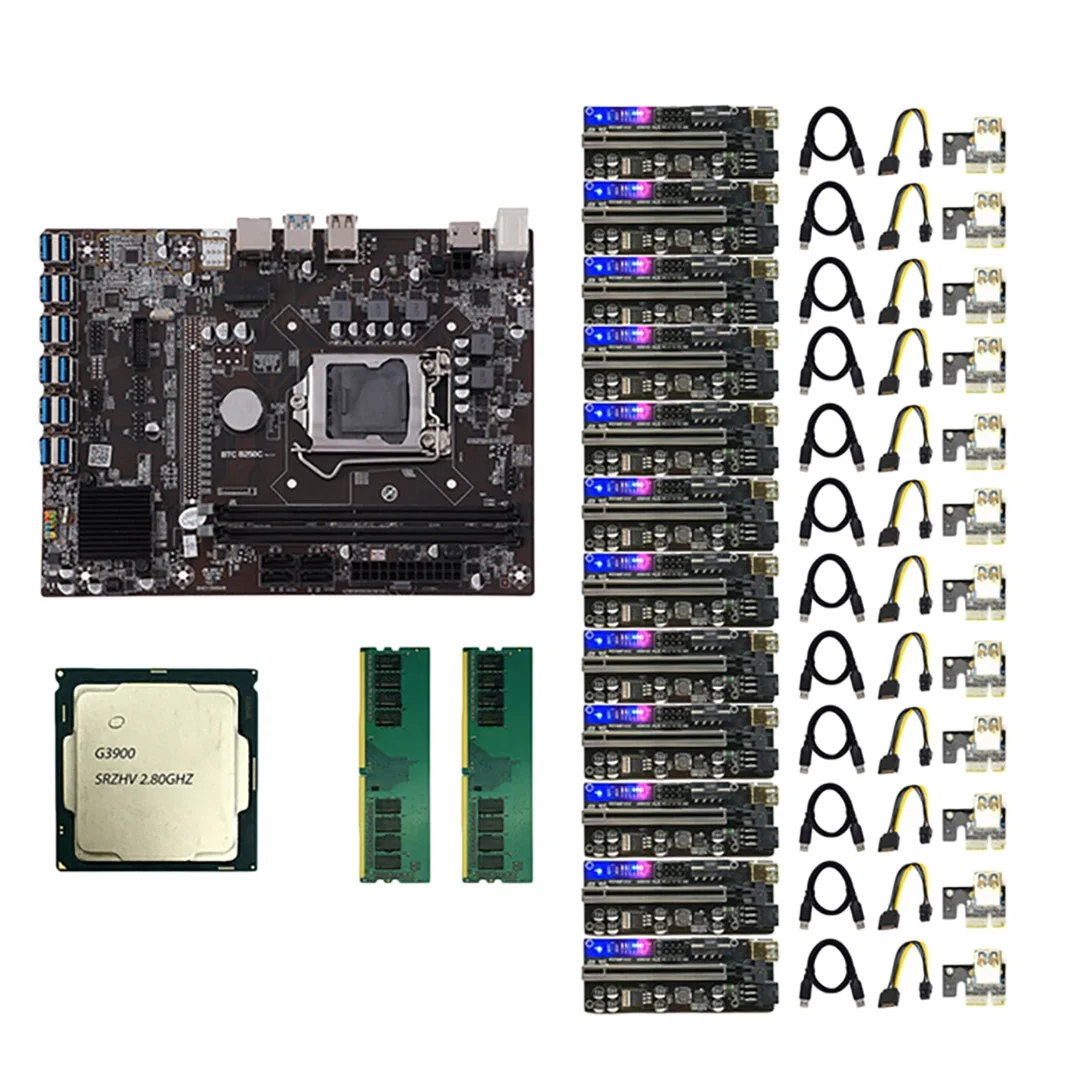 B250C набор материнской платы для майнинга BTC с 12XVER010S Plus PCIE Райзер-картой + G3900 ЦП + 2X4G DDR4 RAM LGA1151 DDR4 DIMM 12 GPU
B250C набор материнской платы для майнинга BTC с 12XVER010S Plus PCIE Райзер-картой + G3900 ЦП + 2X4G DDR4 RAM LGA1151 DDR4 DIMM 12 GPU