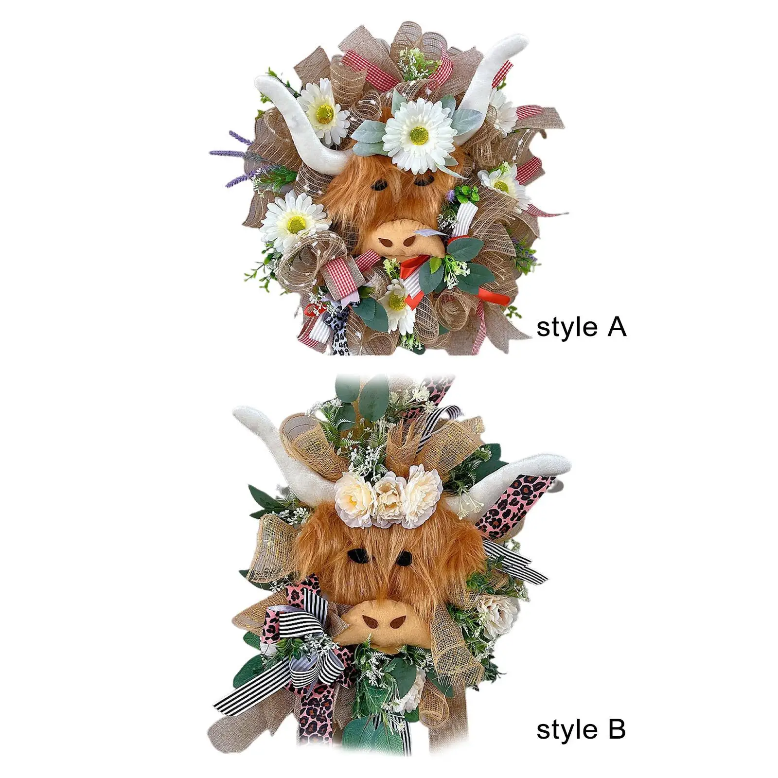 Highland Cow Wreath Holiday Spring Wreaths for Front Door Hanger Artificial Flower Wreath Easter Artificial Flowers Garland 16''
Highland Cow Wreath Holiday Spring Wreaths for Front Door Hanger Artificial Flower Wreath Easter Artificial Flowers Garland 16''