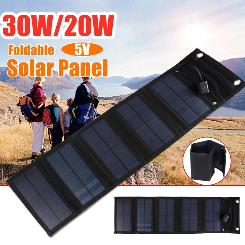 

Солнечная панель 30 Вт, складная, портативная, с разъемом USB, с зарядным устройством, для использования на улице