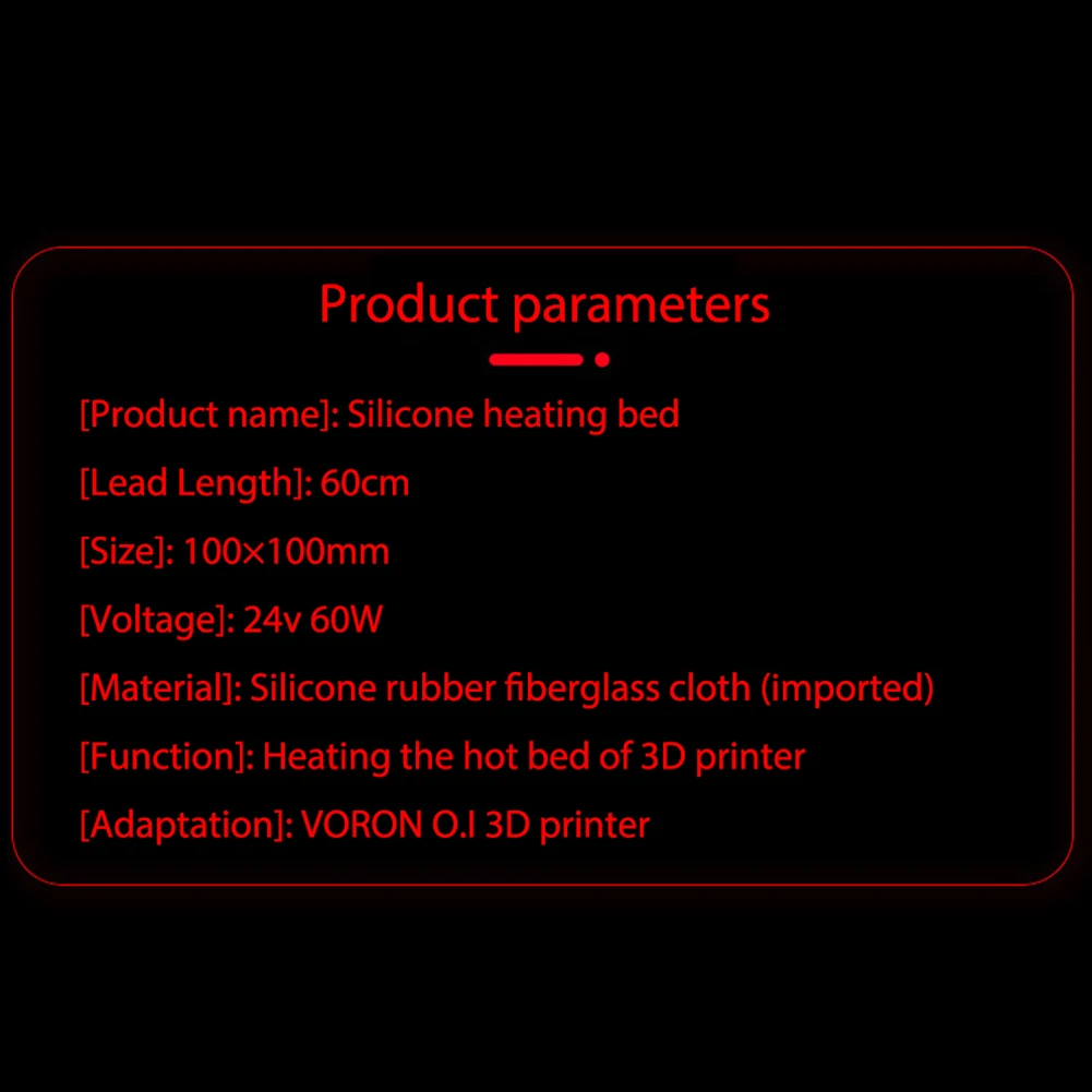 Durable High Quality Hot Sale Practical Silicone Heating Pad Heating Mat 24V 60W For Printer NTC 100K Thermistor
Durable High Quality Hot Sale Practical Silicone Heating Pad Heating Mat 24V 60W For Printer NTC 100K Thermistor