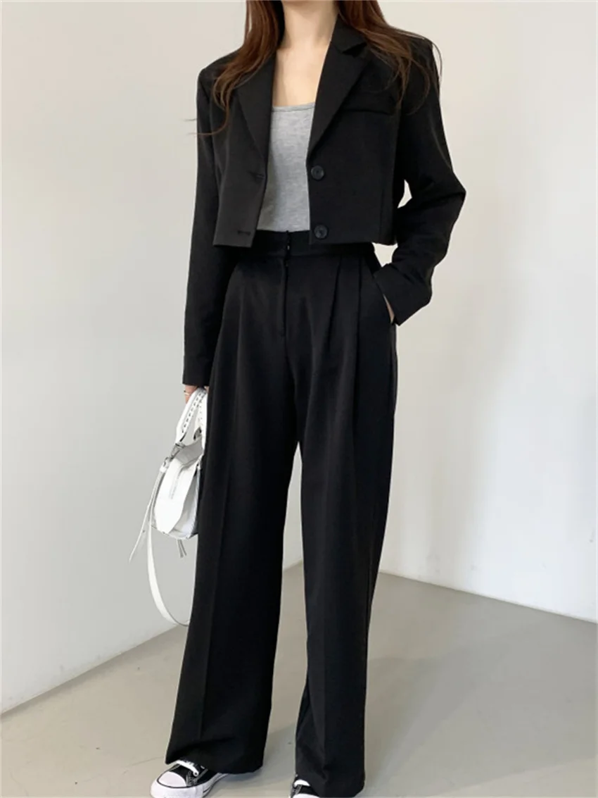 Chic Autumn Women Two Pieces Sets Formal Hot Office Lady Elegant 2022 Hot OL High Waist Blazers Loose Stylish Pants 
Chic Autumn Women Two Pieces Sets Formal Hot Office Lady Elegant 2022 Hot OL High Waist Blazers Loose Stylish Pants