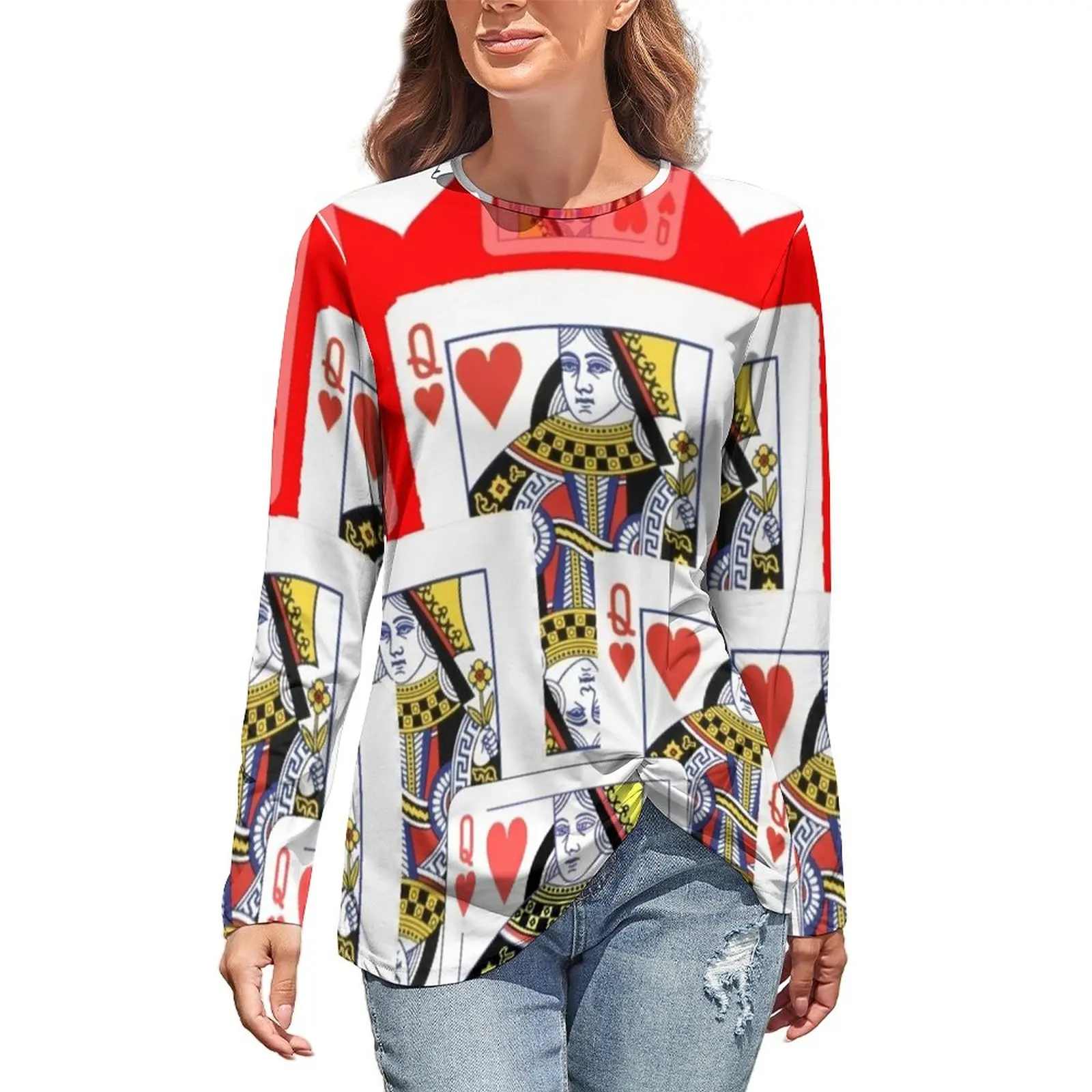 Футболка женская с длинным рукавом, уличная одежда с принтом карт и покера, рубашка с красным королевским сердцем, футболка с красивым принт...
Футболка женская с длинным рукавом, уличная одежда с принтом карт и покера, рубашка с красным королевским сердцем, футболка с красивым принт...
