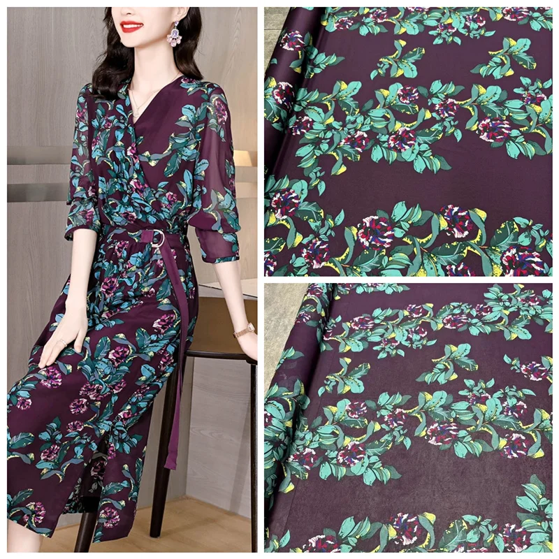 New M Home Purple Bottom Printed Twill Stretch Silk Fabric High-end Dress Cloth Material for Clothes Chiffon Tulle Fabric Sewing
New M Home Purple Bottom Printed Twill Stretch Silk Fabric High-end Dress Cloth Material for Clothes Chiffon Tulle Fabric Sewing