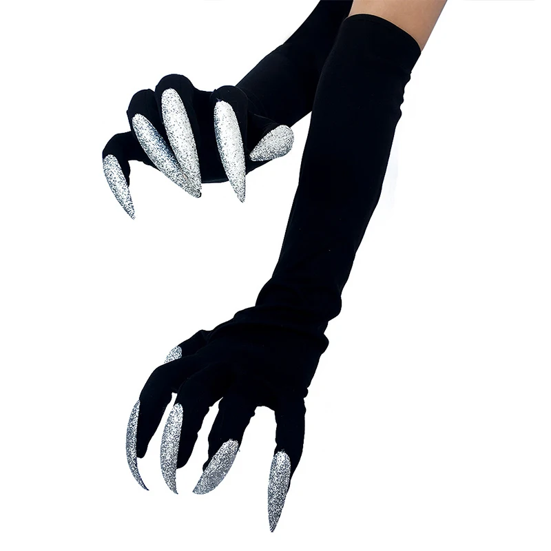 Halloween Gloves Black Long Ghost Claw Dress Up Gloves Fashion Silver Long Nails Cosplay Halloween Funny Gloves
Halloween Gloves Black Long Ghost Claw Dress Up Gloves Fashion Silver Long Nails Cosplay Halloween Funny Gloves